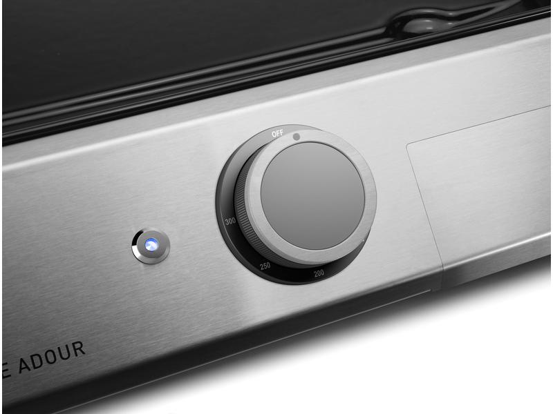 Forge Adour Elektrogrill Plancha Domestic, Inox Elektrischer Grill mit emailliertem Rost