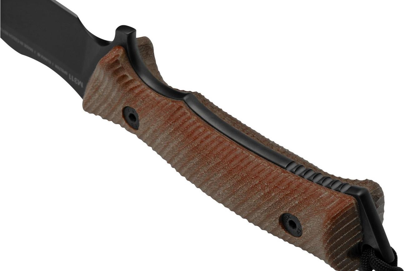 ANV Knives M311 SPELTER DLC Elmax, Coyote Micarta Handle, Black Kydex Sheath, survivalmes