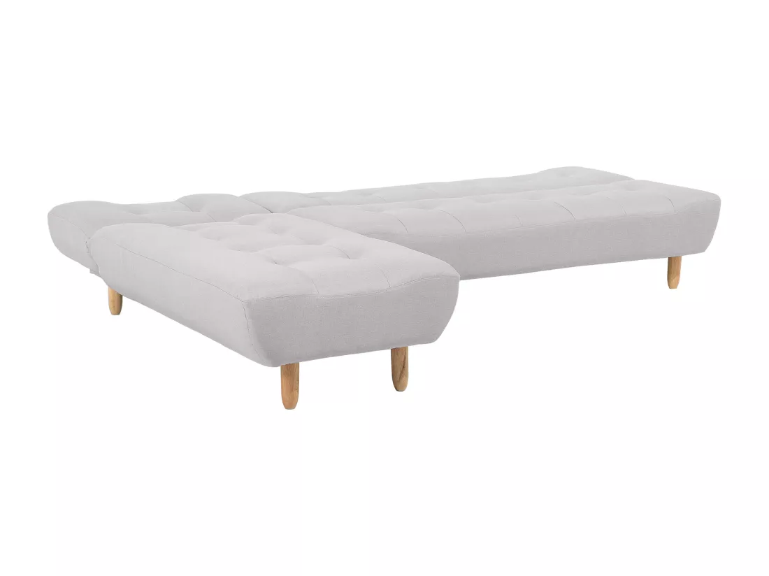 Canapé angle à gauche convertible en tissu gris clair 4 places ALSTEN