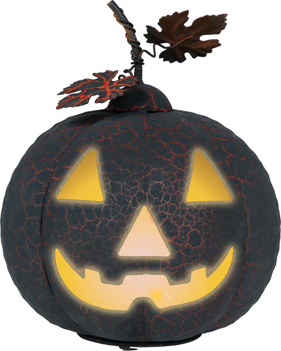 Halloween Decoratie Metalen Pompoen Met Licht 20cm
