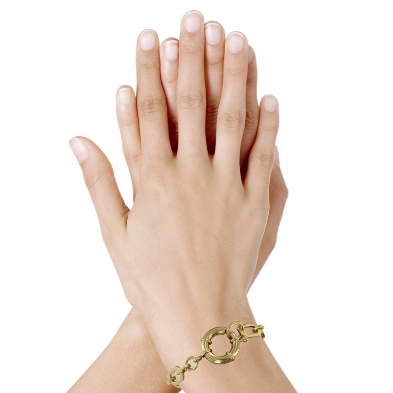 Bracelet Plaqué Or Maille Rectangle Fermoir Bouée