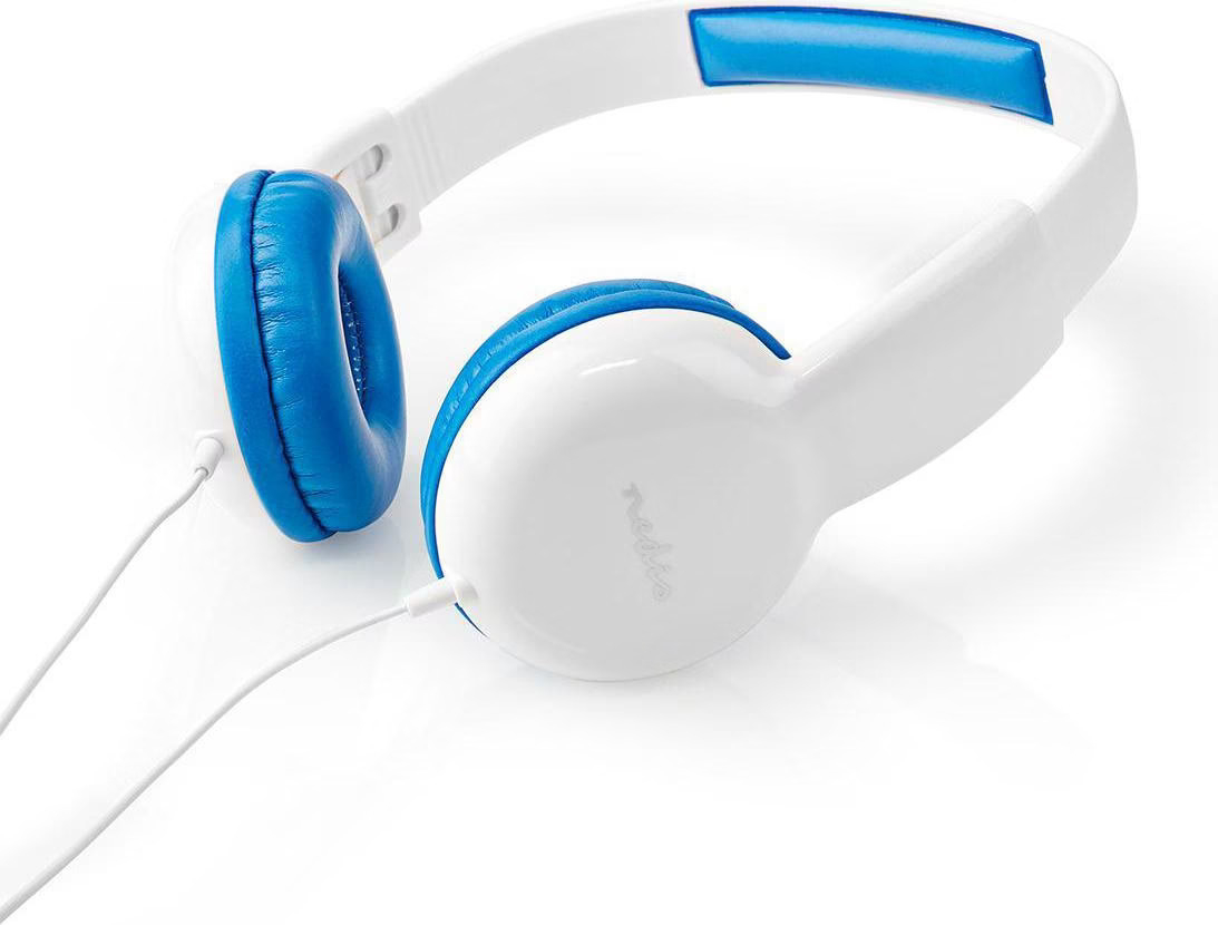 On-Ear Wired 3.5 mm Klinke AUX Kopfhörer Headset mit 1.2m Kabellänge (HPWD4200BU) - Weiss / Blau