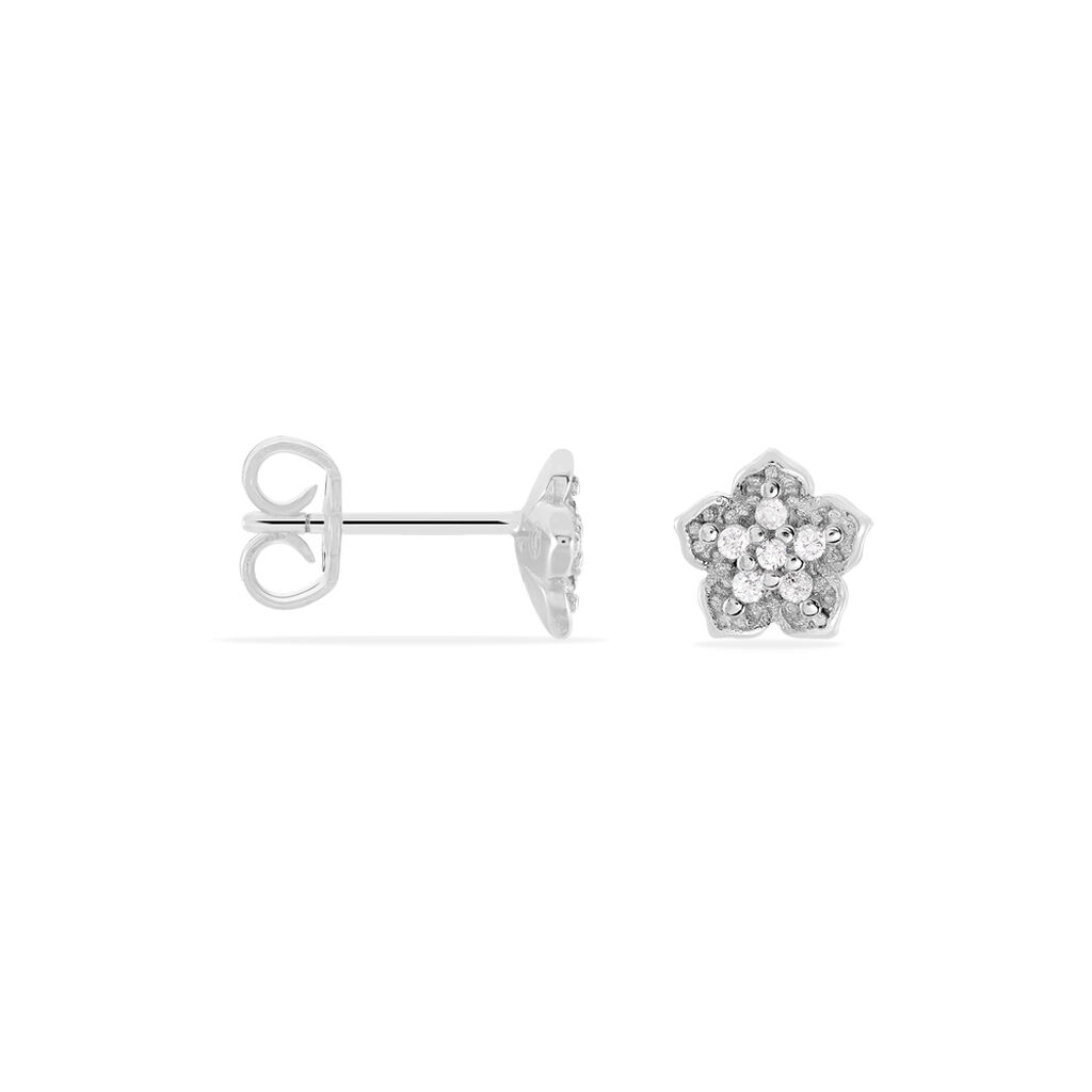 Boucles D'oreilles Puces Anne-charlotte Argent  Oxyde De Zirconium