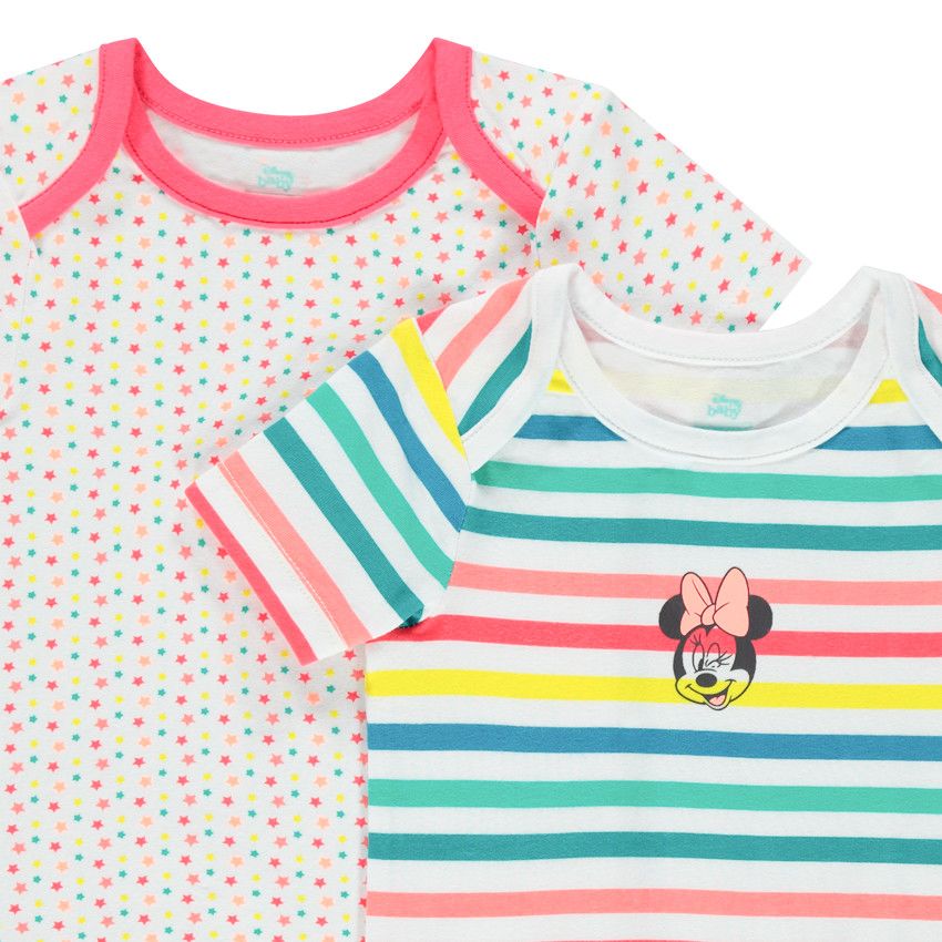 Lot de 5 bodies manches courtes print Minnie Disney - Blanc