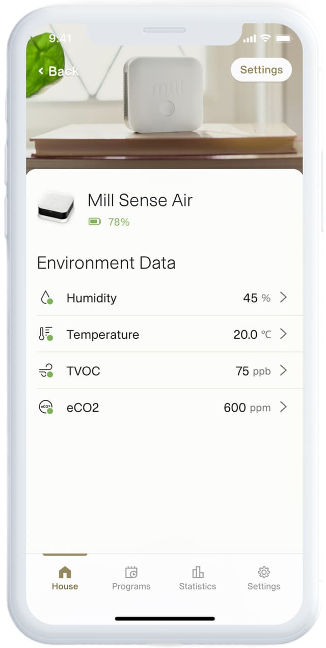 Mill Sense luftkvalitetssensor SENSE (Mill hvid)