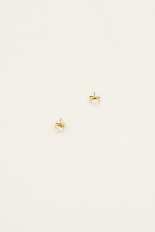 Klassieke studs met transparante steen