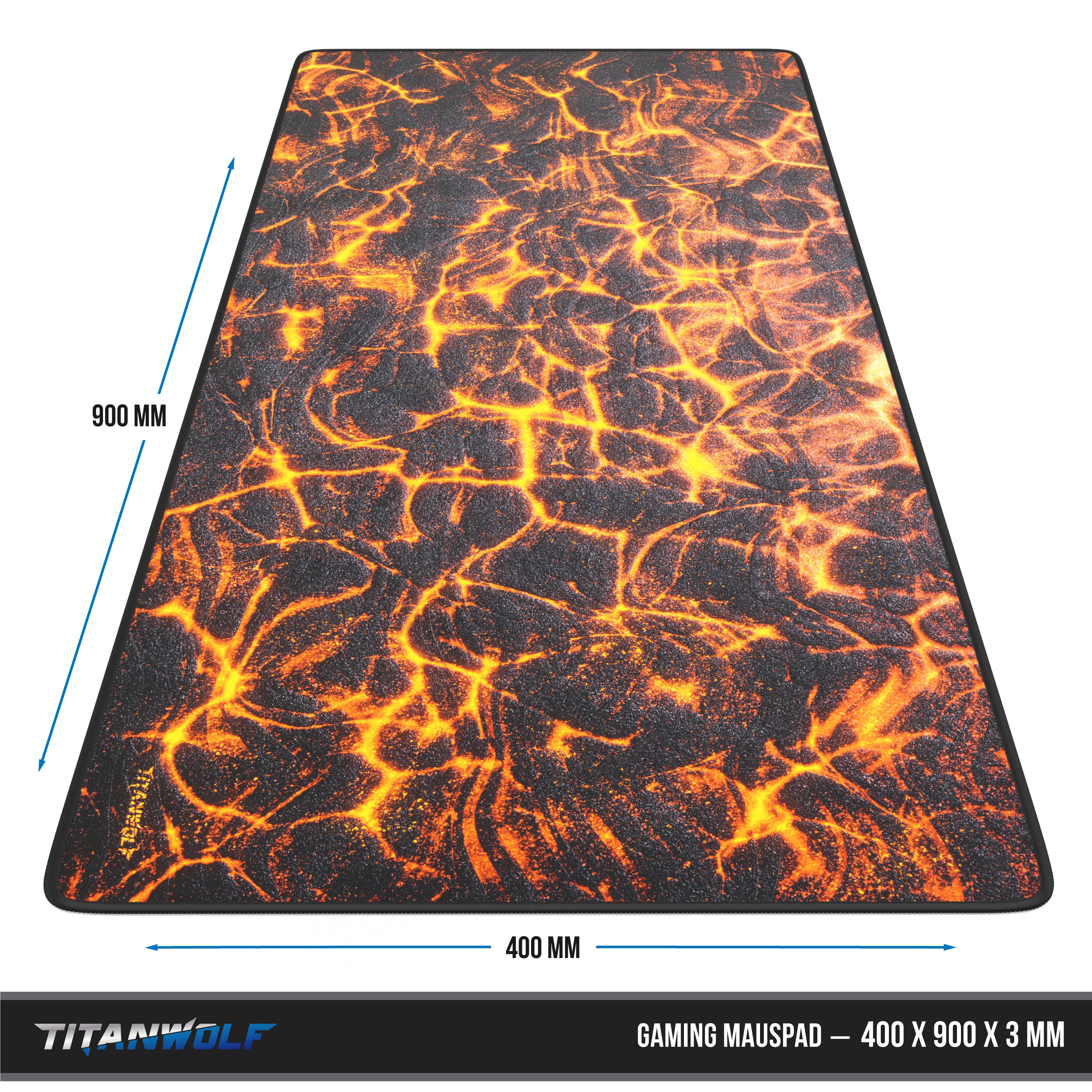 CSL Gaming Mauspad, XXL, Mousepad, 900 x 400 x 3 mm, Tischunterlage, abwaschbar, Lava V2