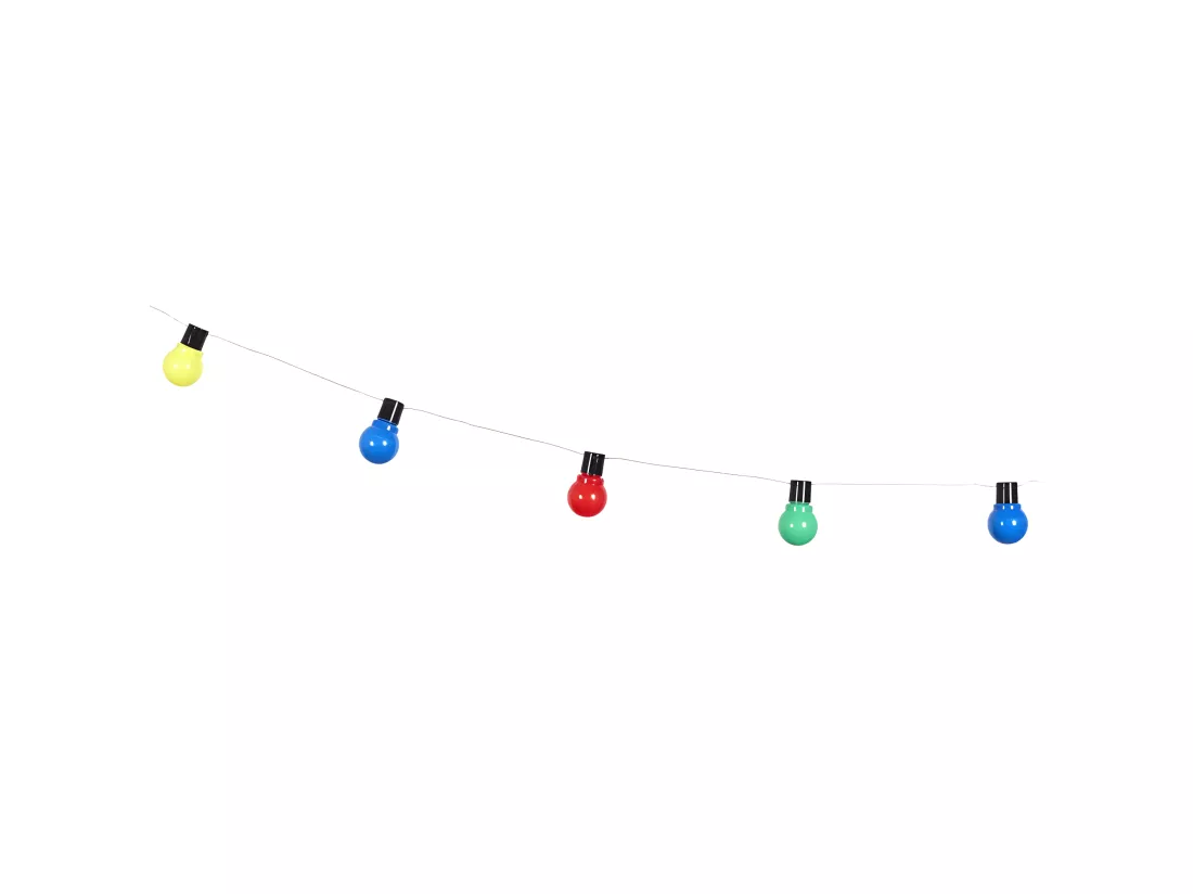 Guirlande avec 10 boules lumineuses - Multicolore - L 180 cm