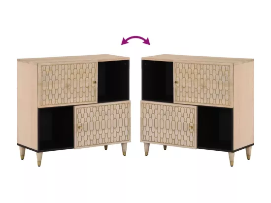 Armoire latérale 80x33x75 cm bois massif de manguier