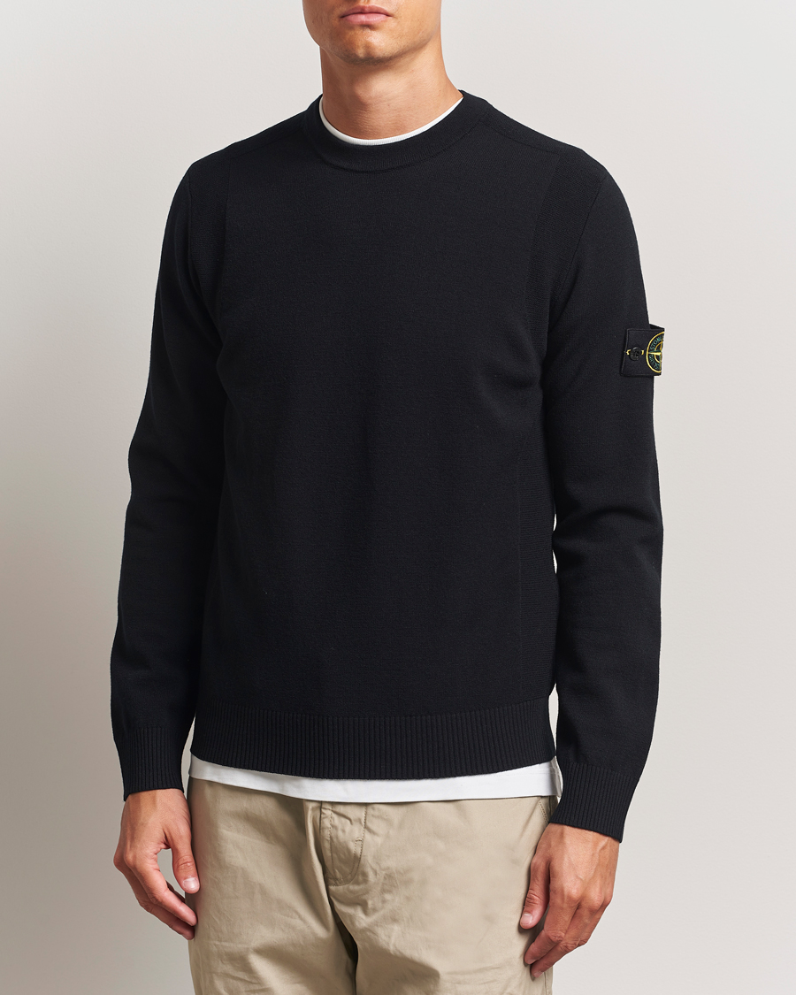 Stone Island Stretch Wool Knitted Jumper Black
