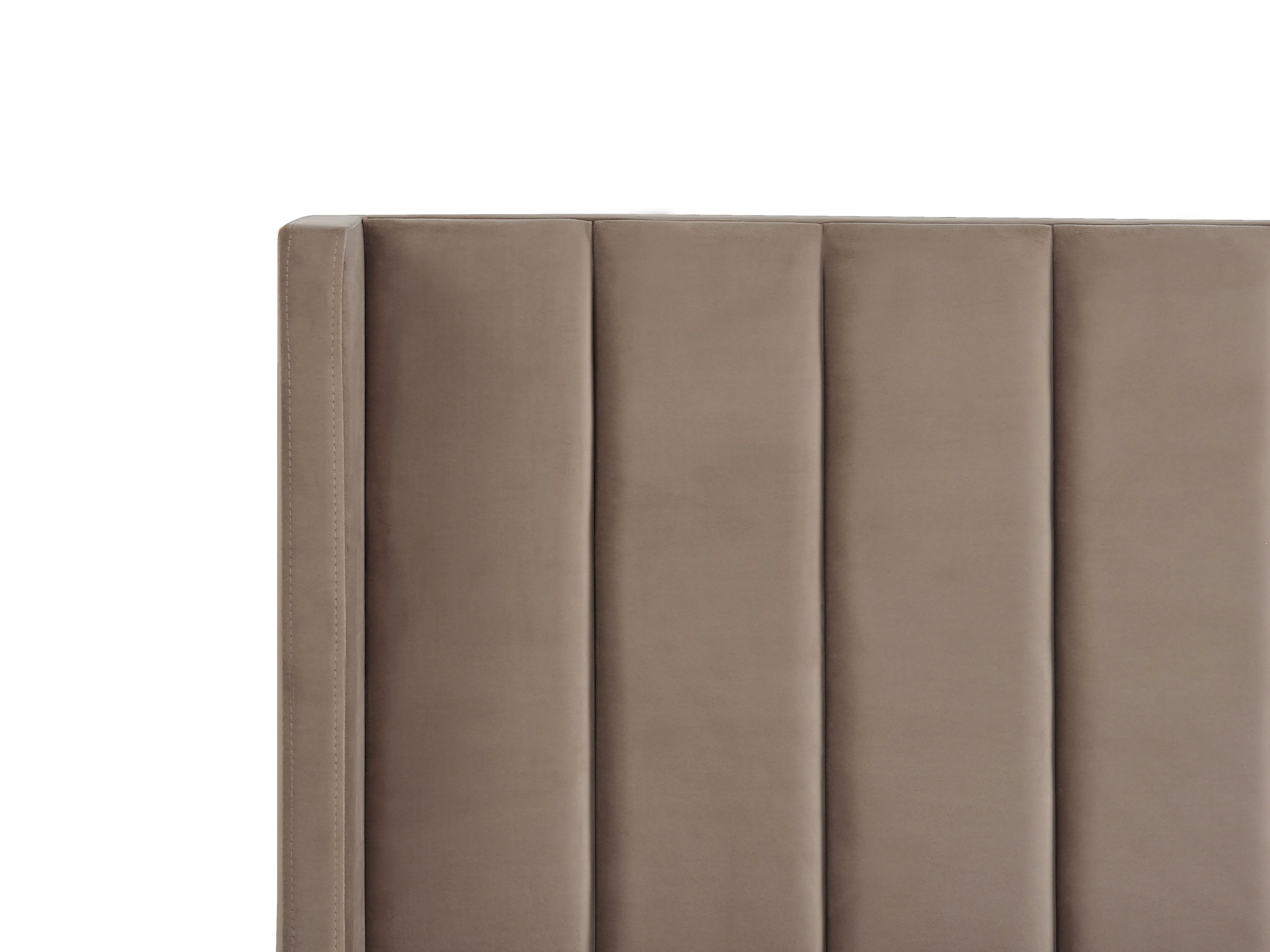 Bed Fluweel VILLETTE 180 x 200 cm Taupe