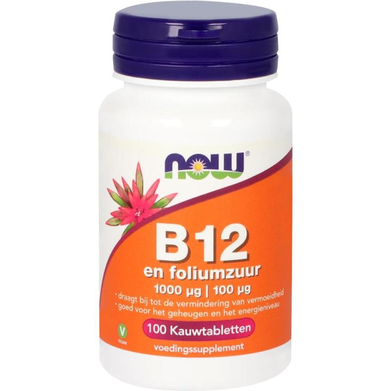 Now Vitamine B12 1000mcg 100 kauwtabletten