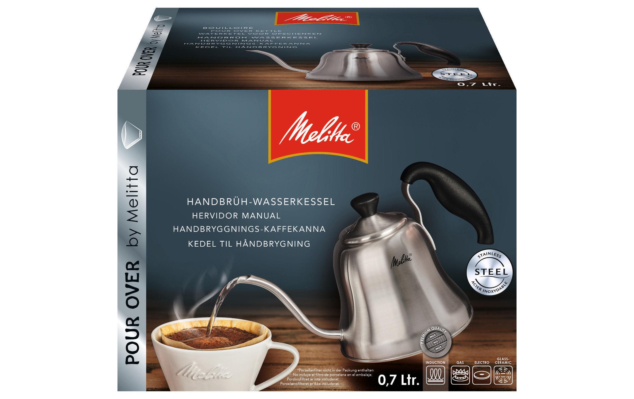 Kaffeebereiter Handbrüh-Wasserkessel 0.7 l, SilberGooseneck Kettle Kaffeebereiter