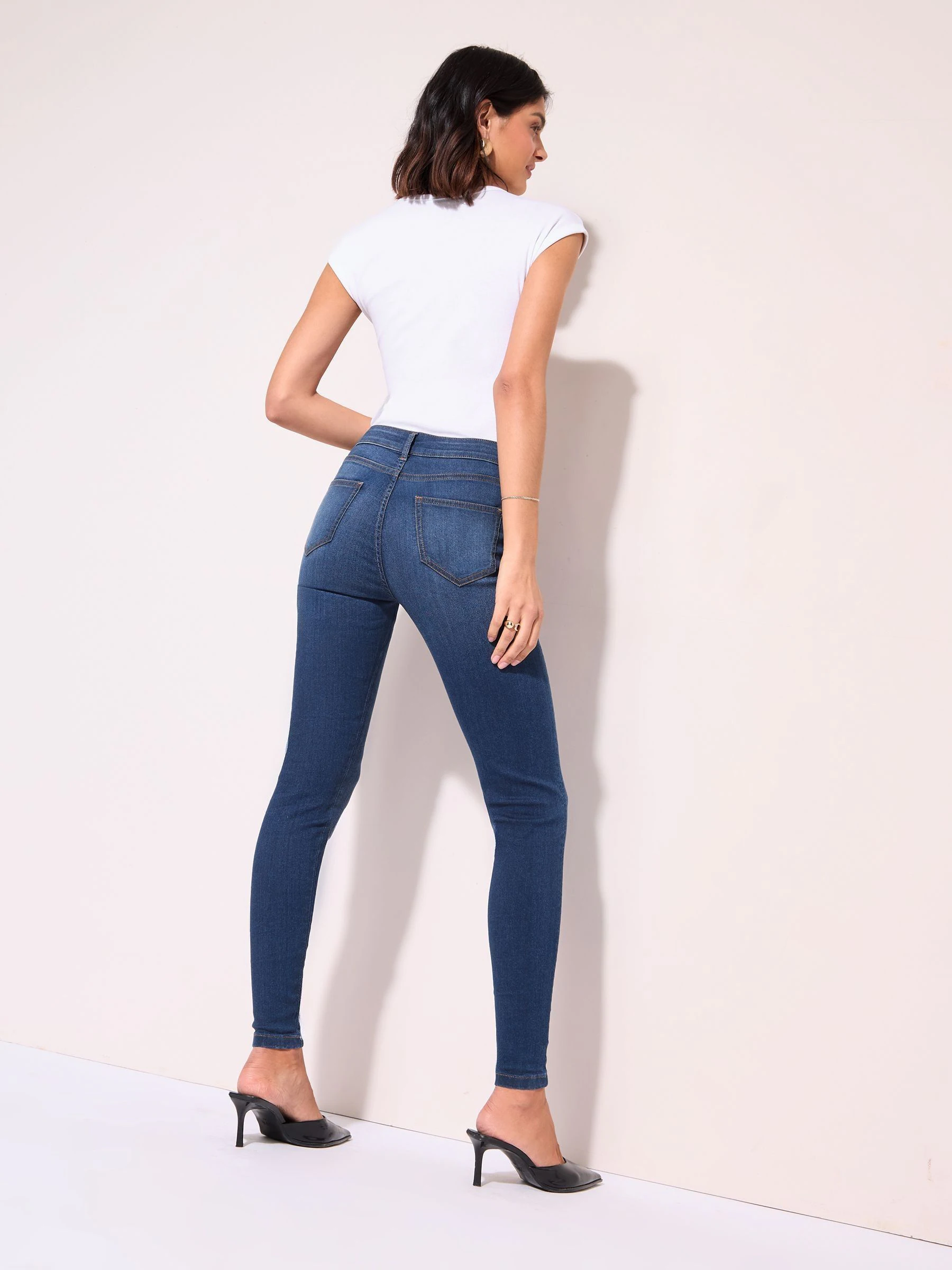 Normaal blauw - Friends Like These jegging met hoge taille