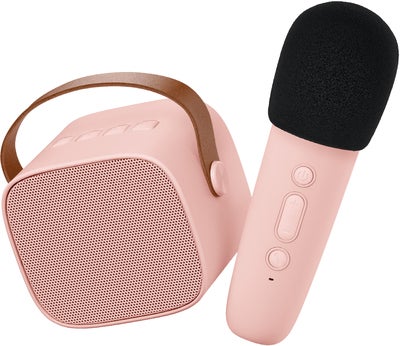 Lalarma Bluetooth-høyttaler med Trådløs Mikrofon, Rose