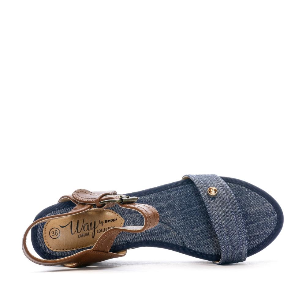 Beppi Sandales compensées Bleu Femme Beppi Wedge
