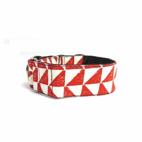 Coleira Martingale Triângulo Vermelho para Cães