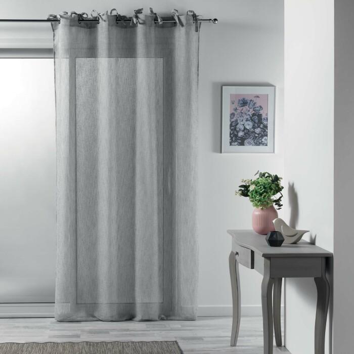 PANNEAU A NOUETTES 140X240CM VOILE CHARLOTTE GRIS