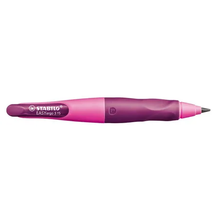 STABILO Ergonomischer Druck-Bleistift EASYergo, pink/lila, mit 1 Mine, HB & Spitzer, Linkshänder