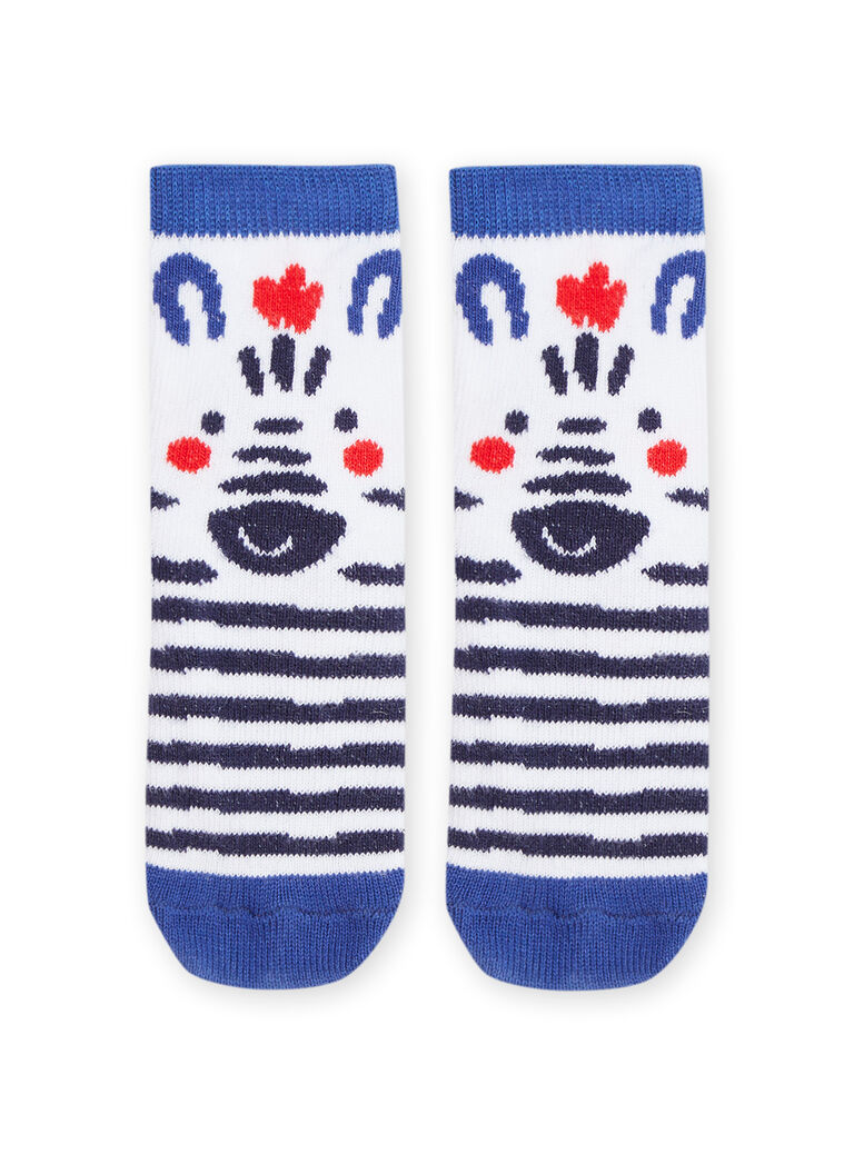 Chaussettes blanches à motif zèbre