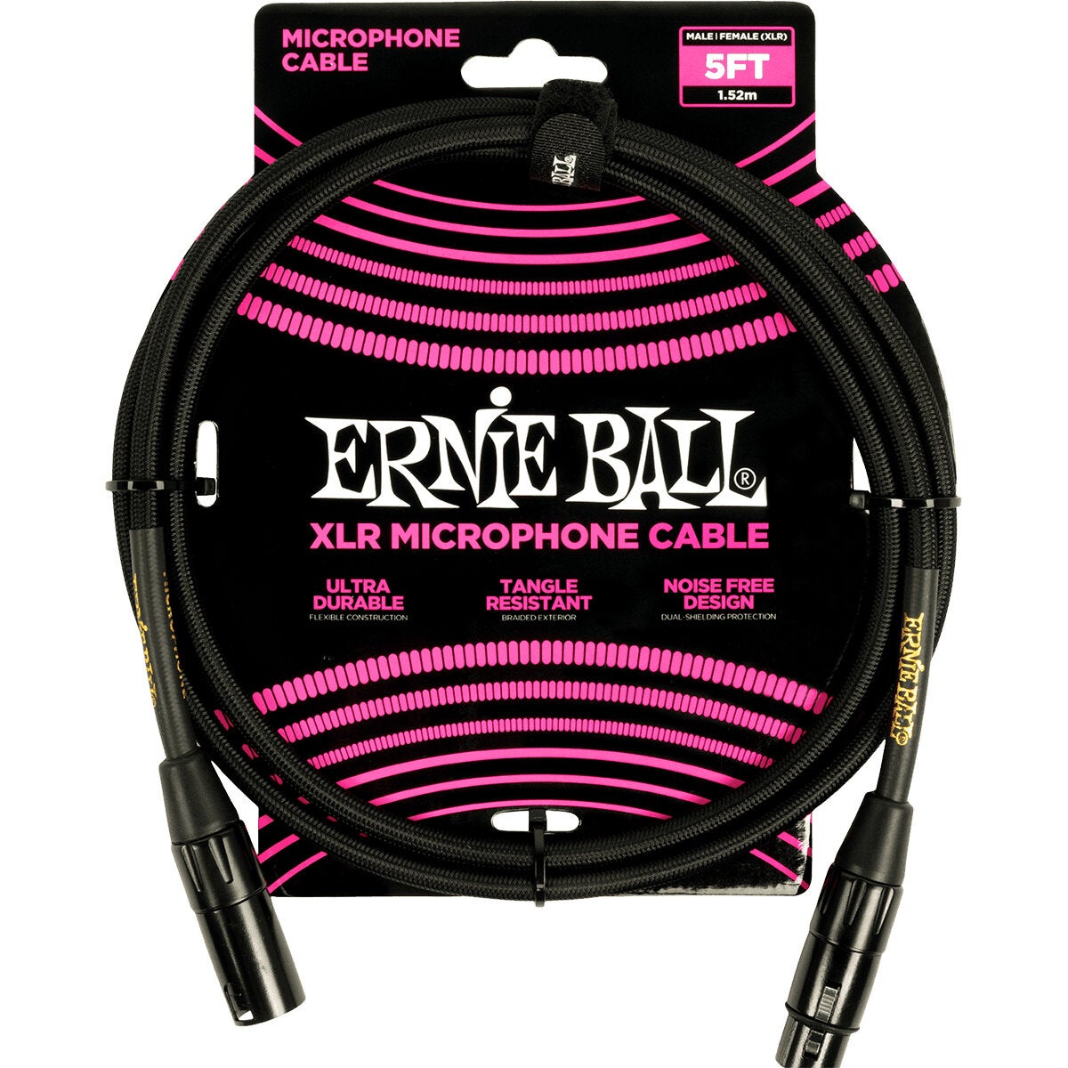 Ernie Ball 6390 microfoonkabel XLR male-XLR female 1.5m zwart