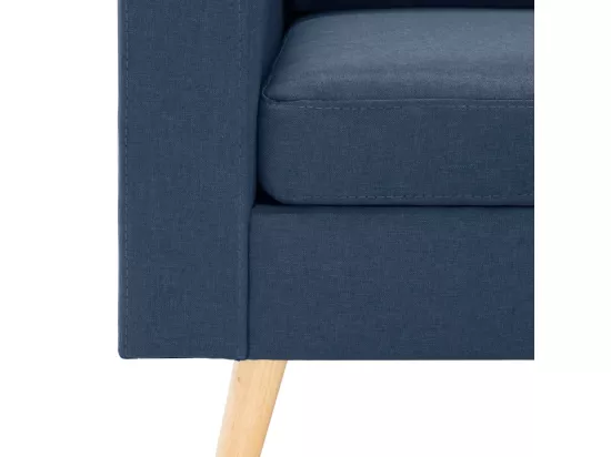 Ensemble de canapé 2 pièces Tissu Bleu