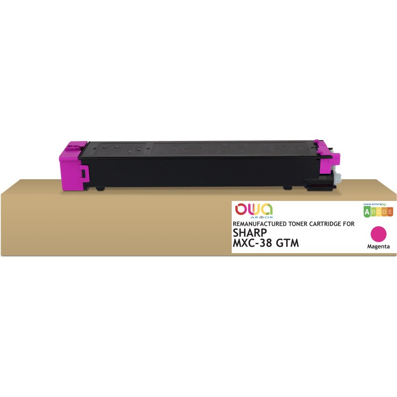 Toner remanufacturé OWA - standard - Magenta - pour SHARP MXC-38GTM, SHARP MXC-38GTM