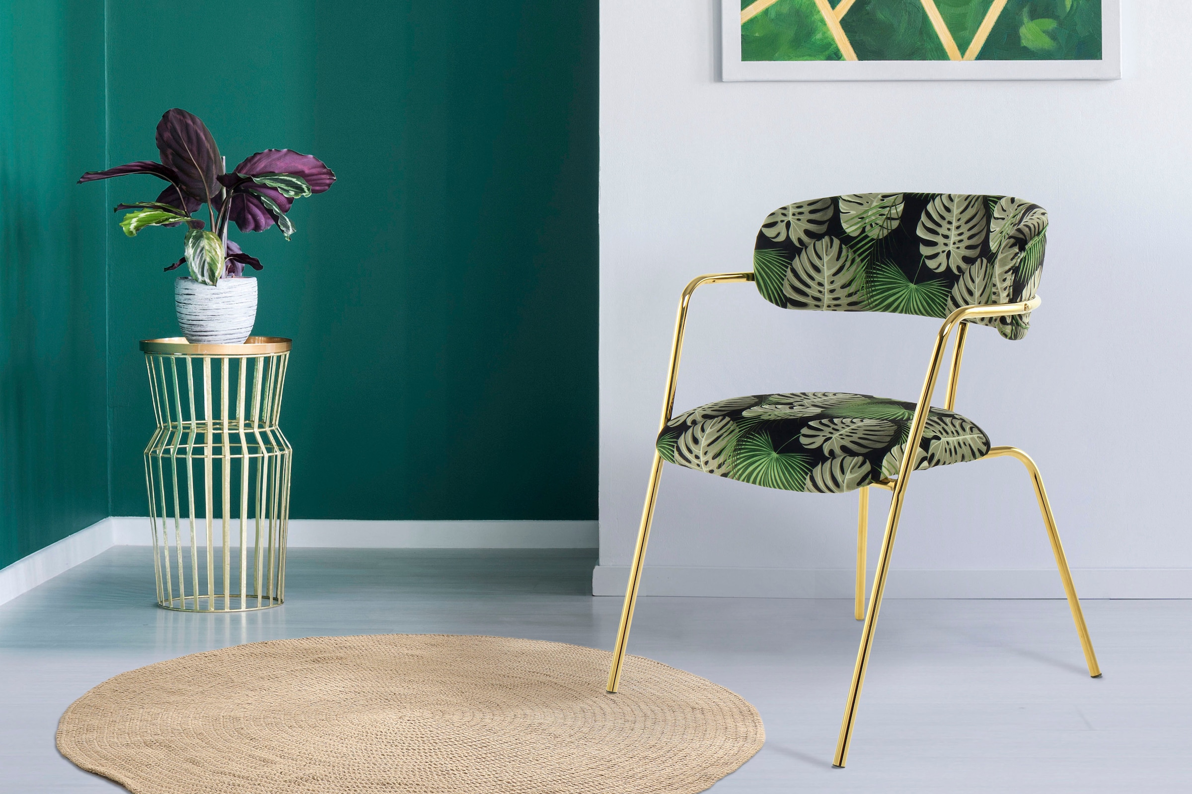 Kayoom Stuhl »Forest 625 2er-Set, samtweicher Bezug mit hohem Sitzkomfort« (Set) 2 Stk.elegant, gute Stabilität durch hochwertige Verarbeitung