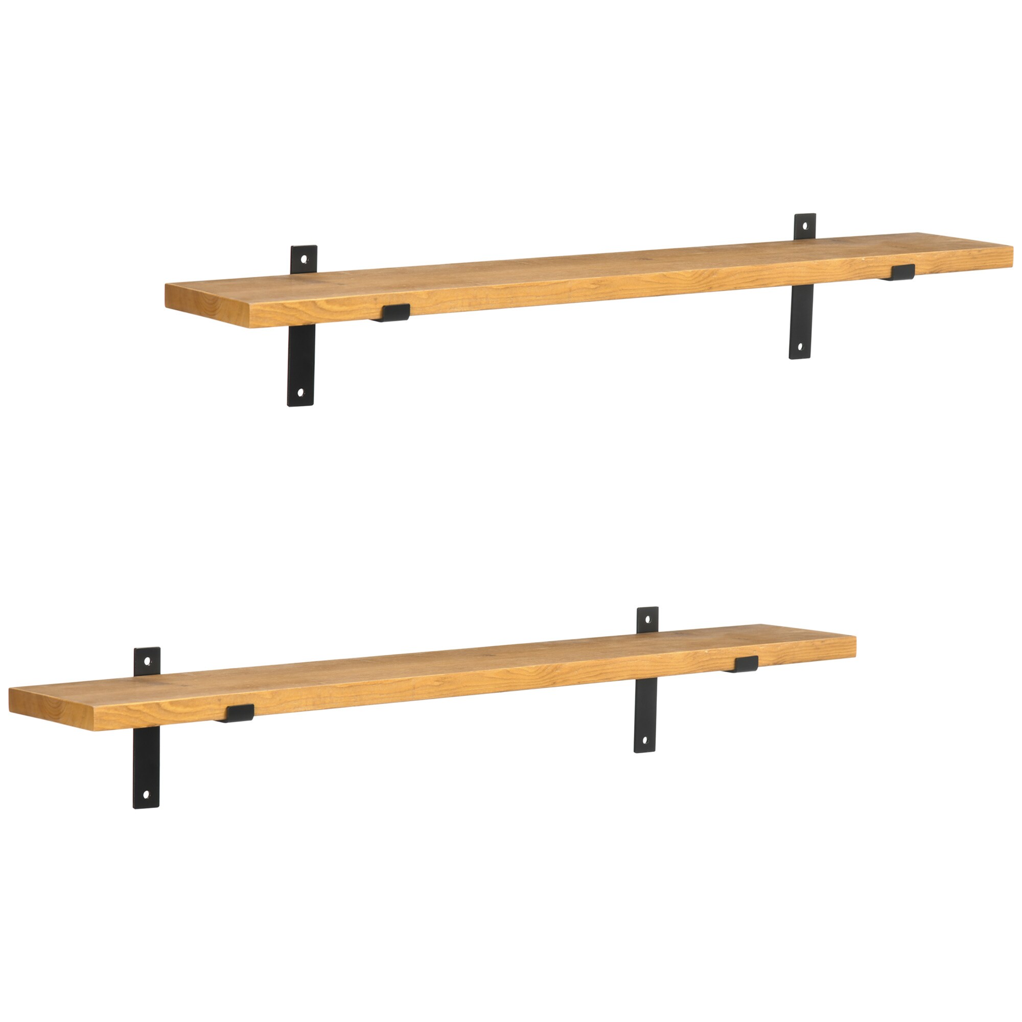 HOMCOM Wandregal mit Holzrahmen braun 90L x 15B x 2,5H cm