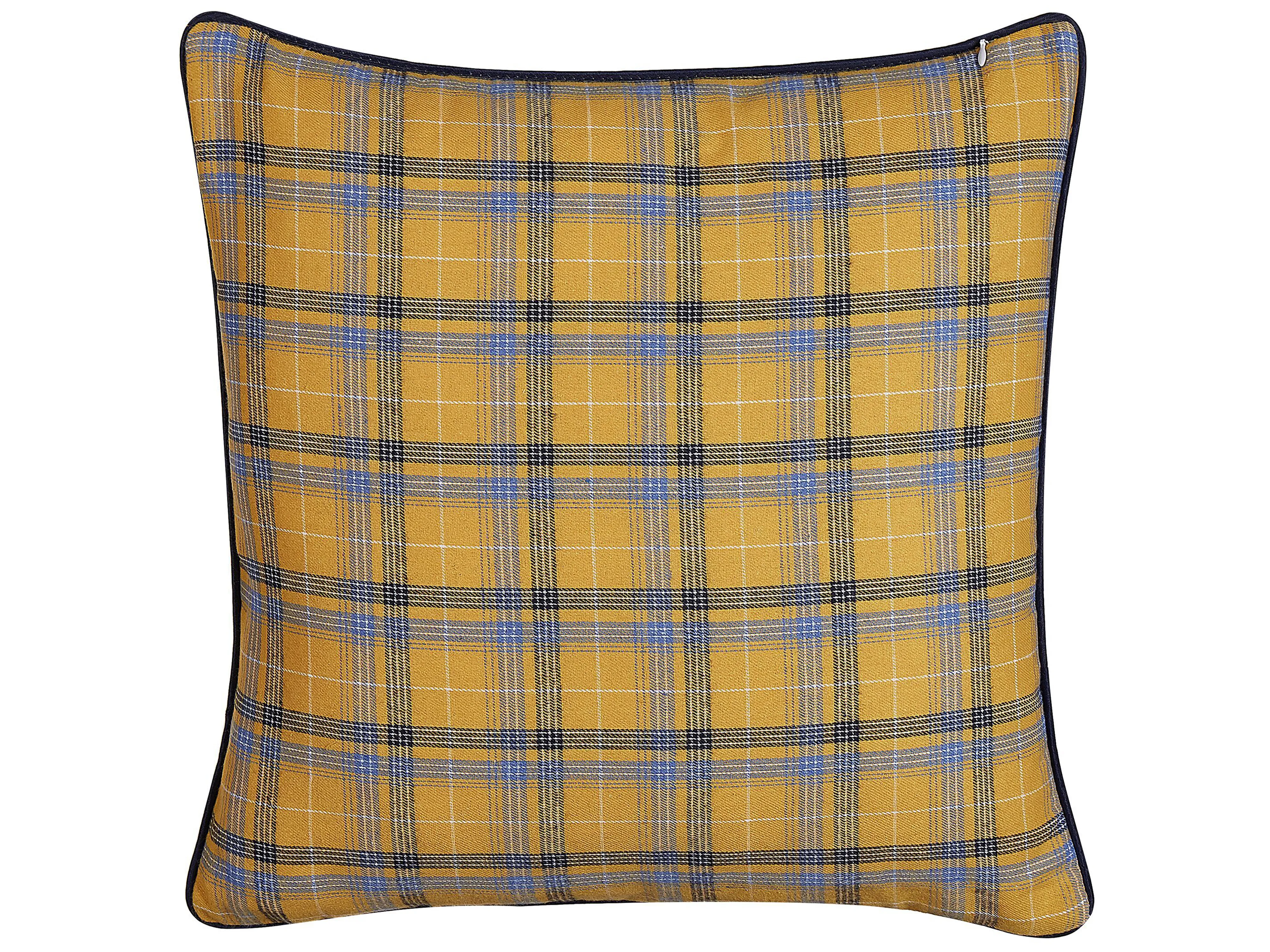 Set van 2 sierkussens DICENTRA 45 x 45 cm Geel geblokt patroon