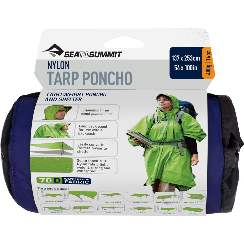 Sea to Summit 70D Tarp Poncho blau