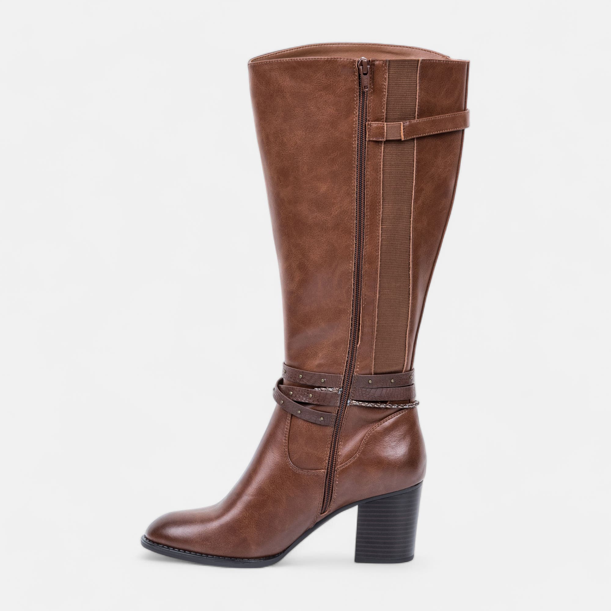 Bottes à talon Femme cognac