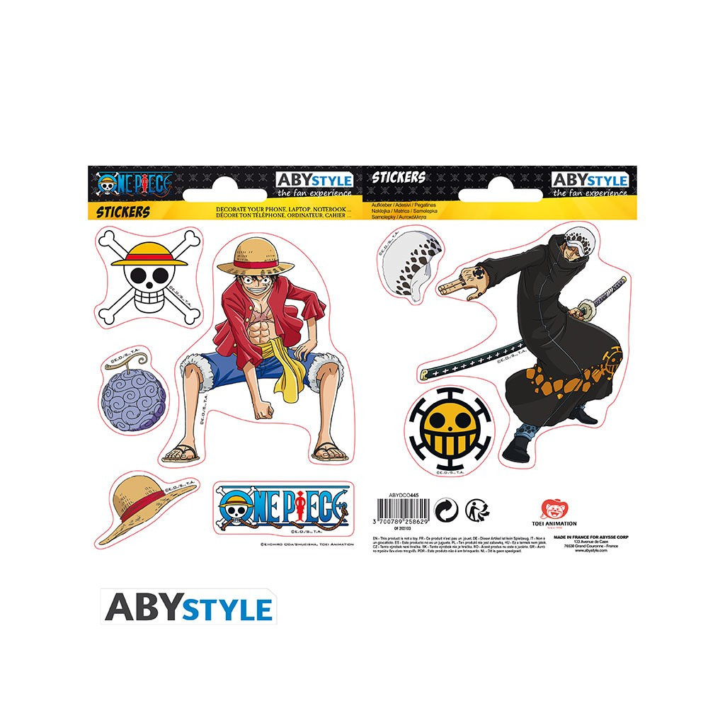One Piece - Stickers  Luffy & Law (16x11cm / 2 planches)