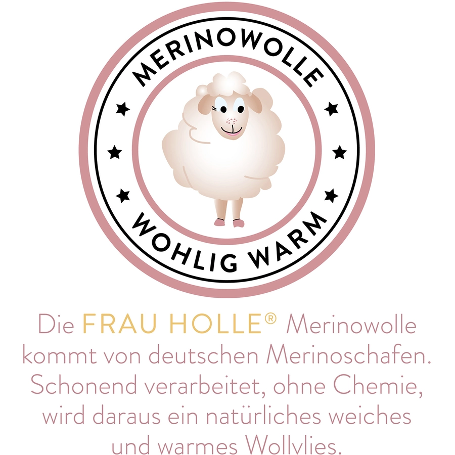 Frau Holle Kinder Kopfkissen - 100% Merinowolle Naturweiß