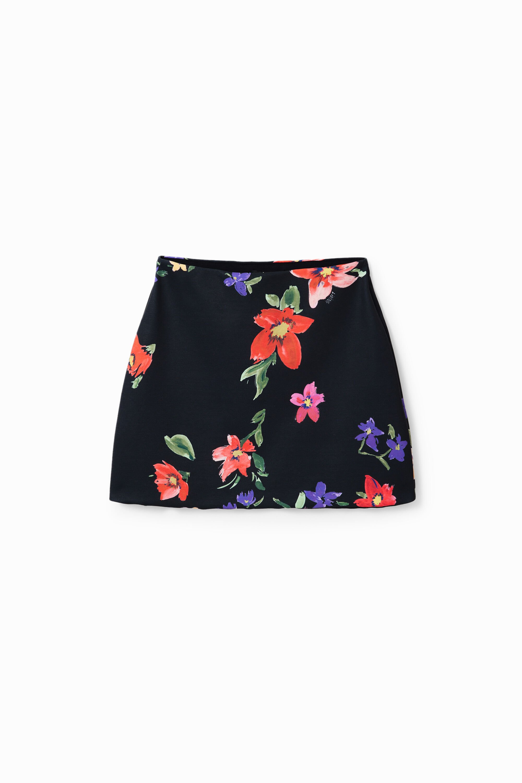 Mini-jupe élastiquée fleurs