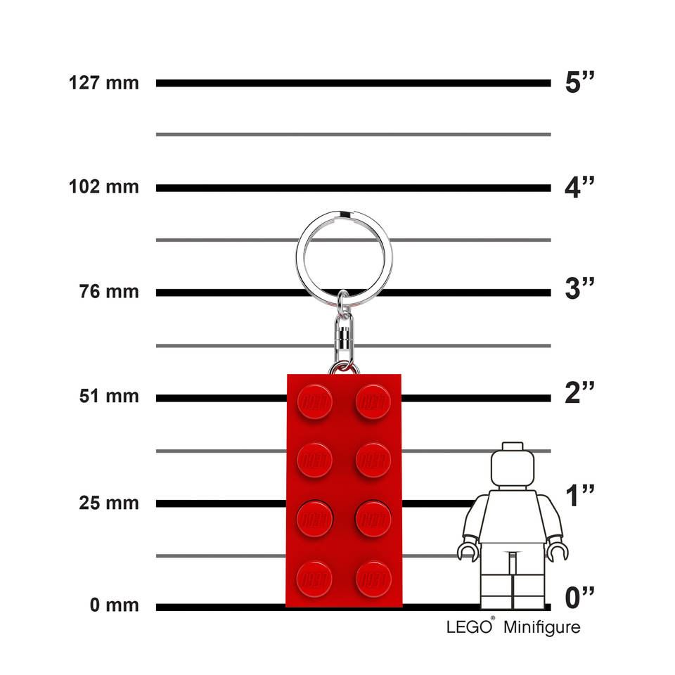 LEGO sleutelhanger met licht - red brick