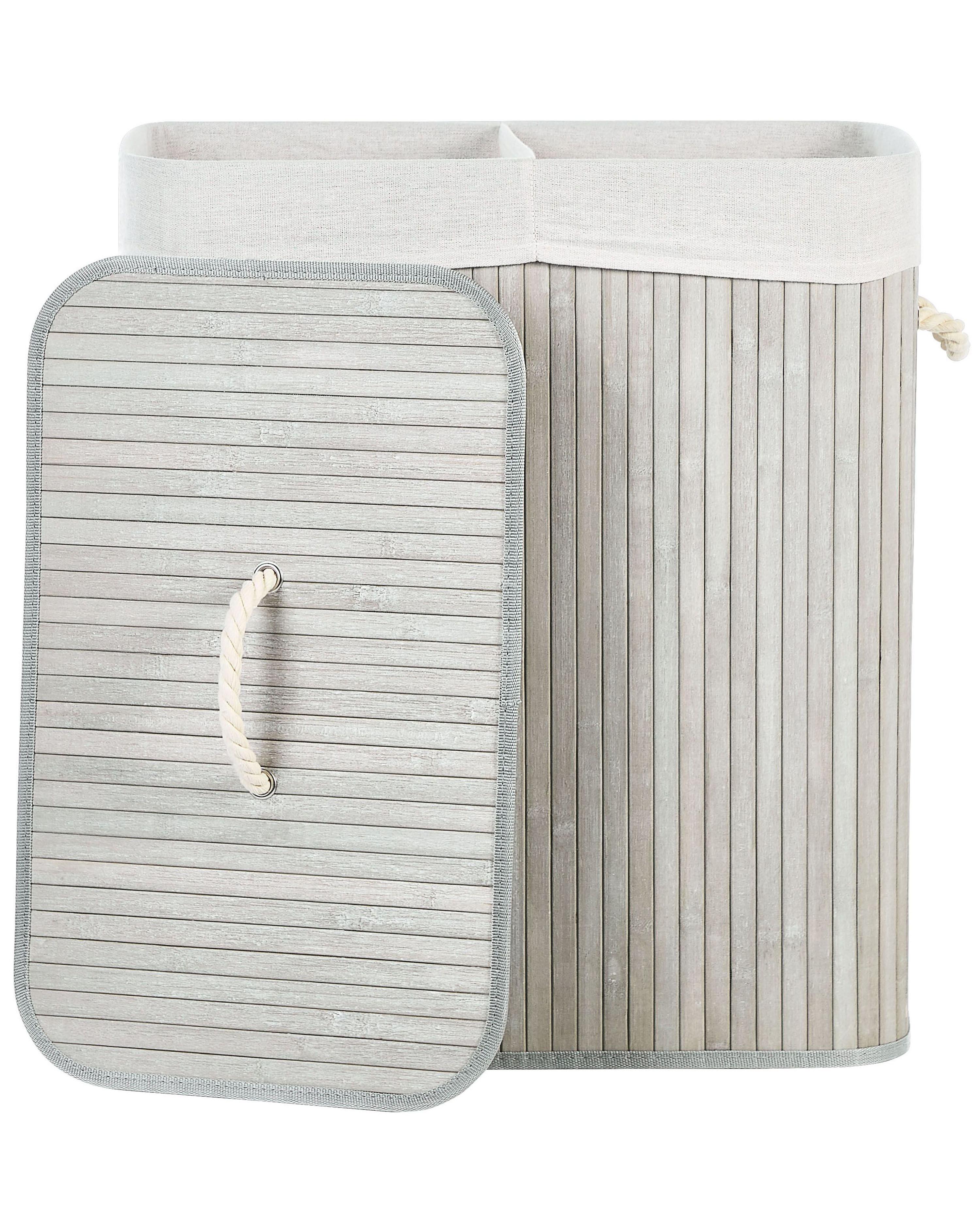 Mand KANDY Bamboehout Lichtgrijs 100 L