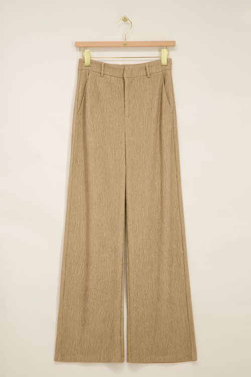 Beige pantalon met structuur