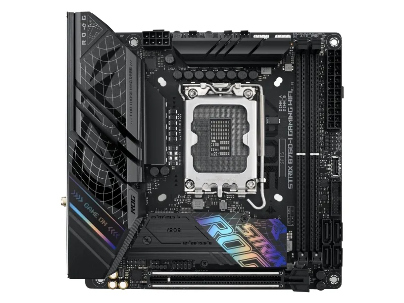 ASUS ROG STRIX B760-I GAMING WIFI - Bundkort - mini ITX - LGA1700 sokkel - B760 Chipset - USB 3.2 Gen 1, USB-C 3.2 Gen 1, USB-C 3.2 Gen 2x2, USB-C 3.2 Gen2 - 2.5 Gigabit LAN, Wi-Fi 6E, Bluetooth - onboard grafik (CPU påkrævet) - HD Audio (8-kanaler)