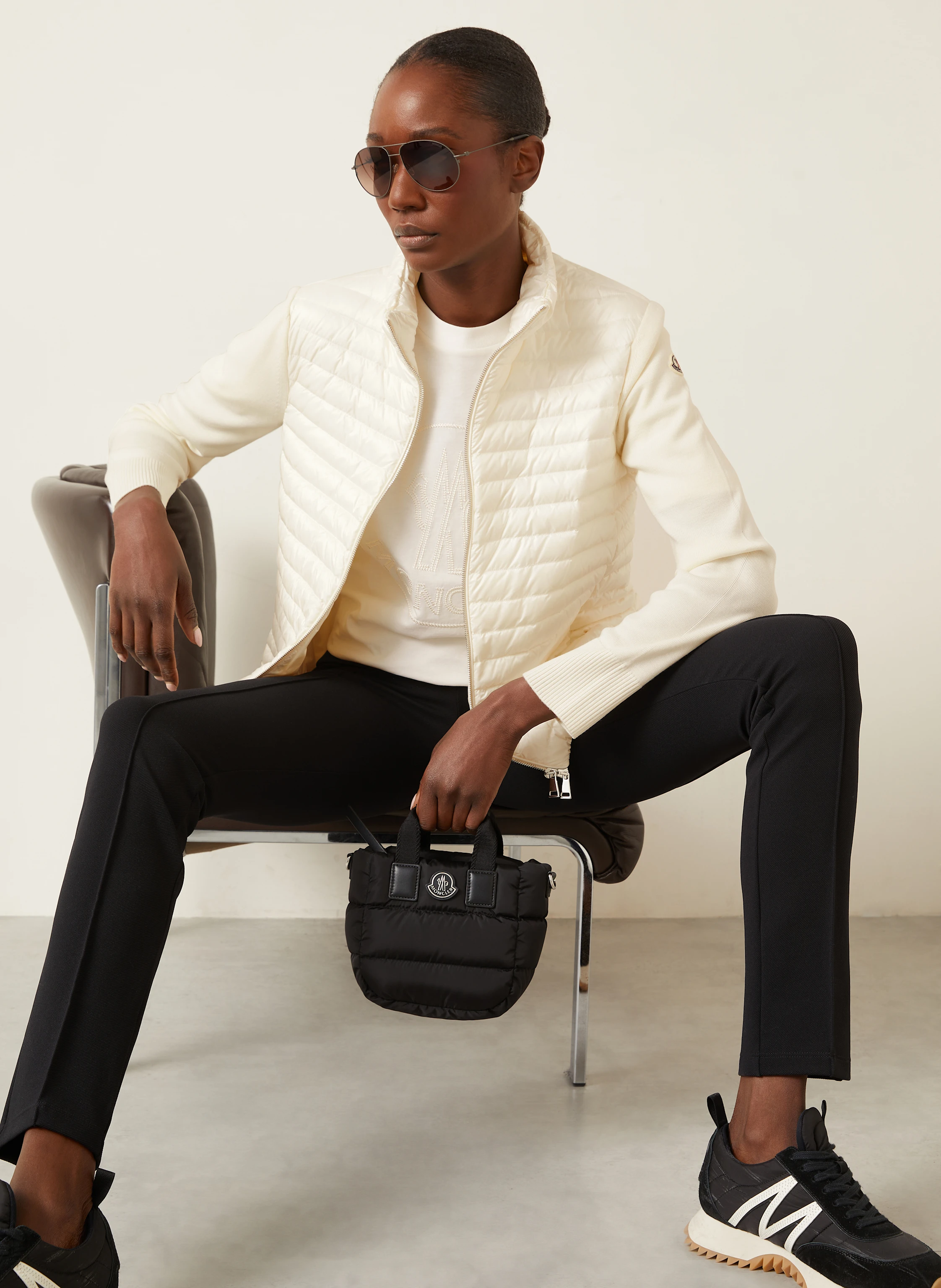 MONCLER Daunenjacke TRICOT im Materialmix