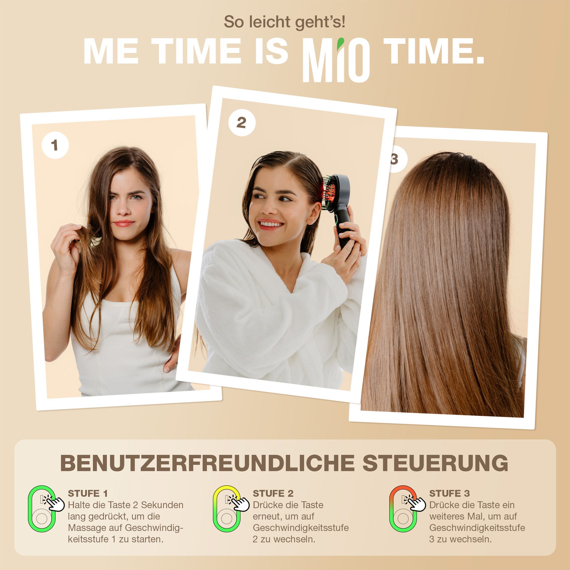 Kopfmassagegerät MIO mit Rotlicht und Ölanwendung