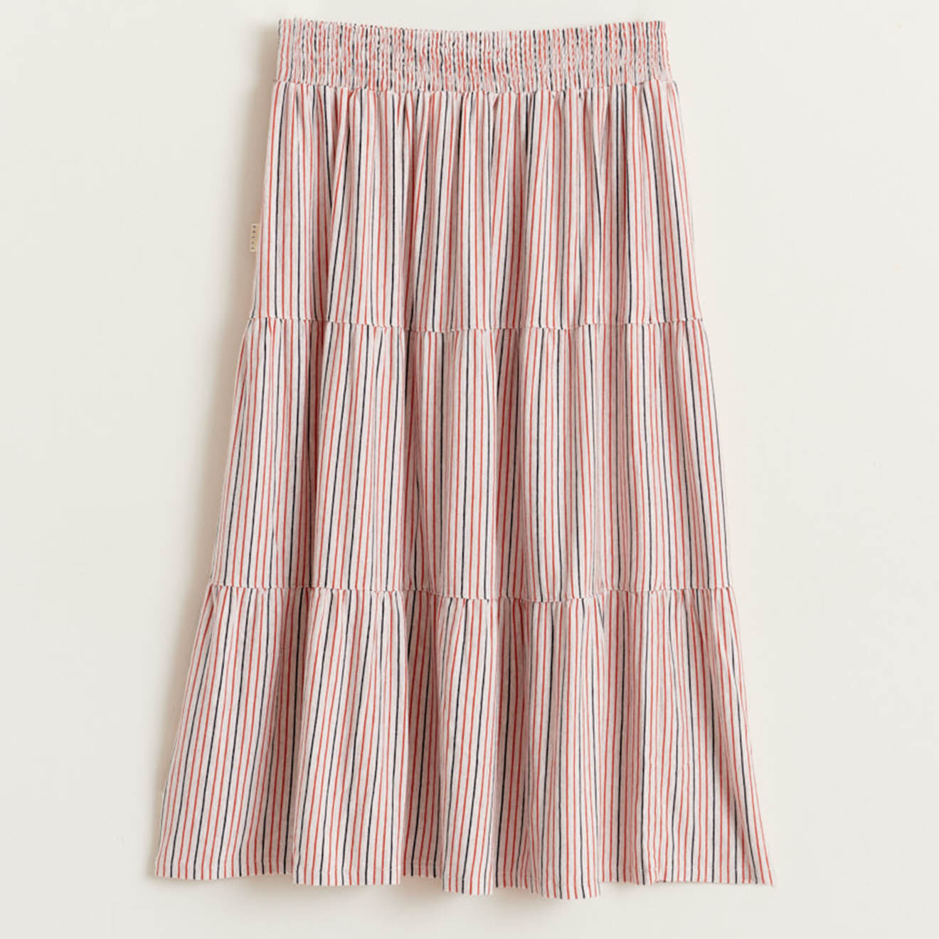 Bellerose Jupe midi Maeva rayée rouge/noir/blanc