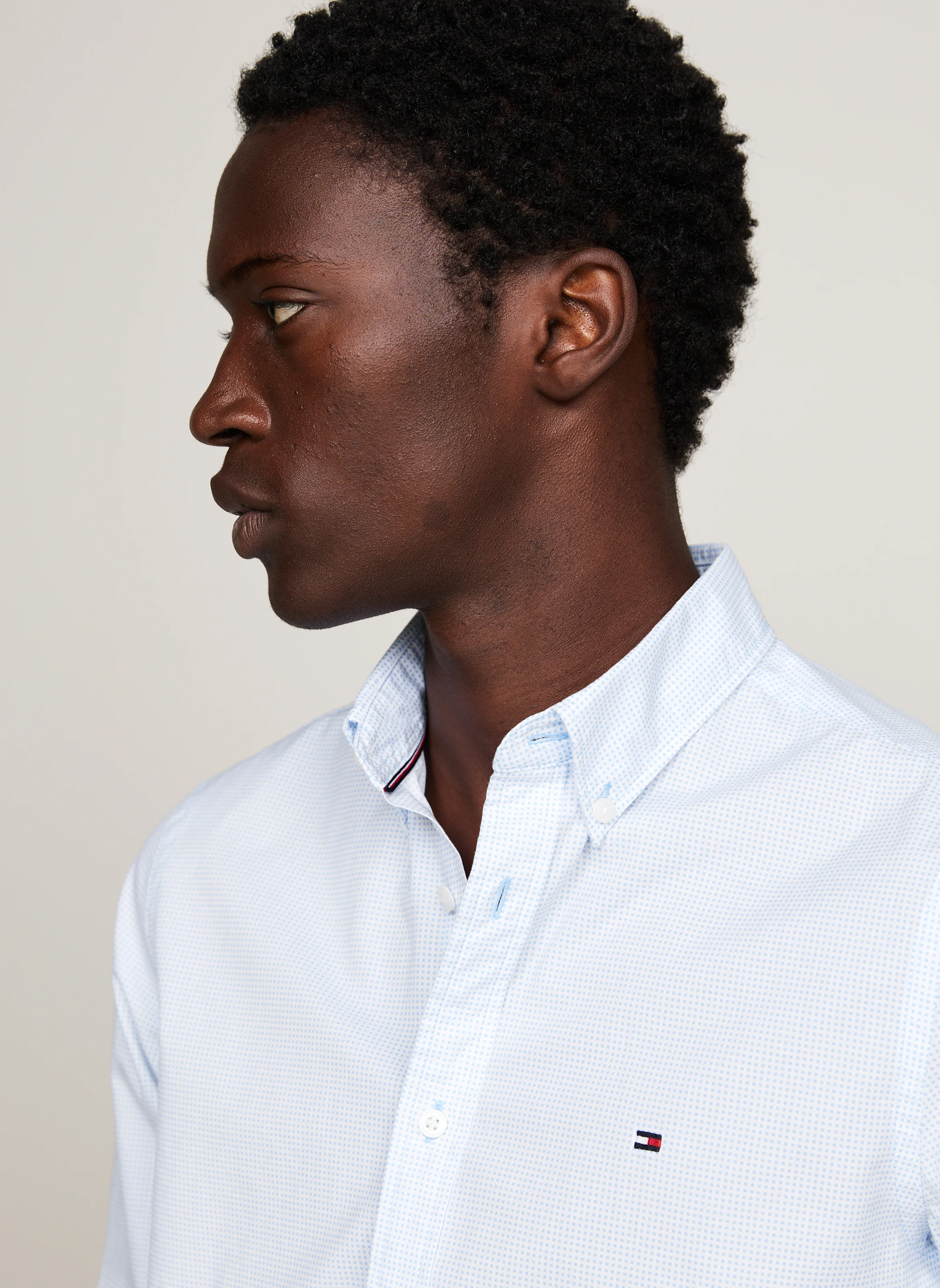 Chemise regular imprimée en coton | Bleu