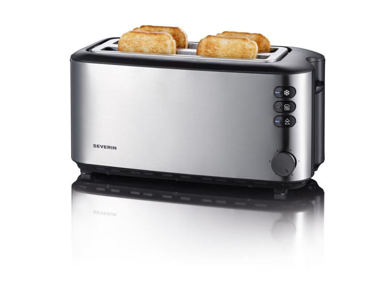 Severin Toaster Automatik-Langschlitz 2509 Schwarz/Silber Automatik-Langschlitztoaster
