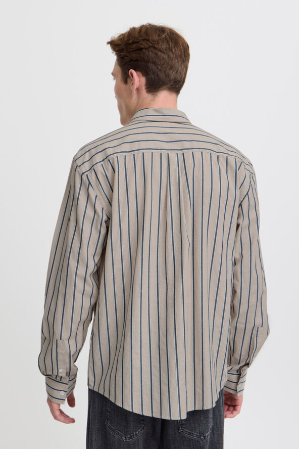Casual Friday CFALVIN LS dobby striped shirt Silver mink