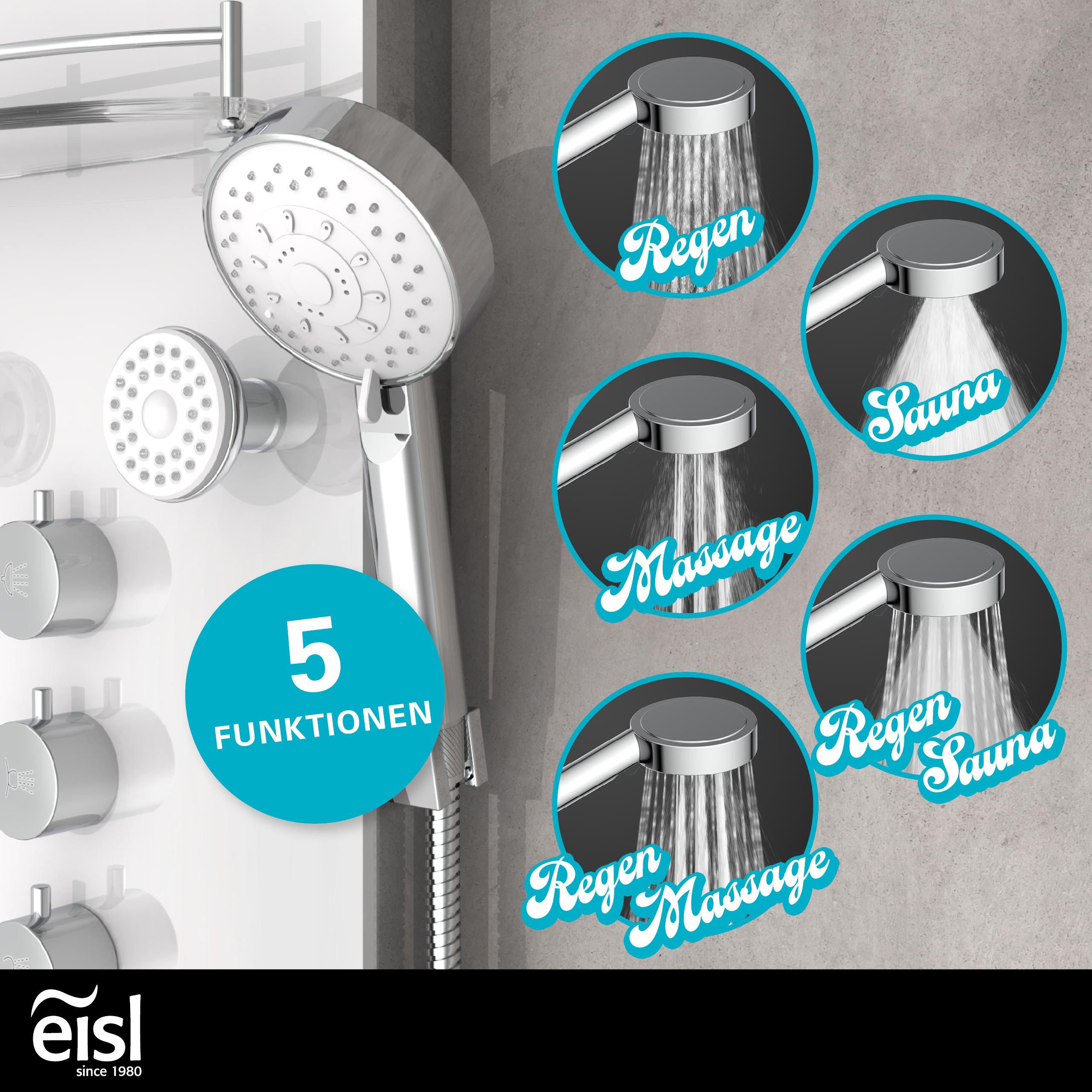 EISL Duschpaneel KARIBIK, Wellnessdusche aus Sicherheitsglas Weiß