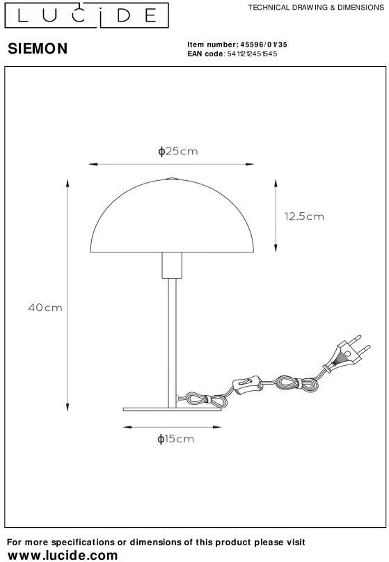 Lucide   Siemon Tafellamp