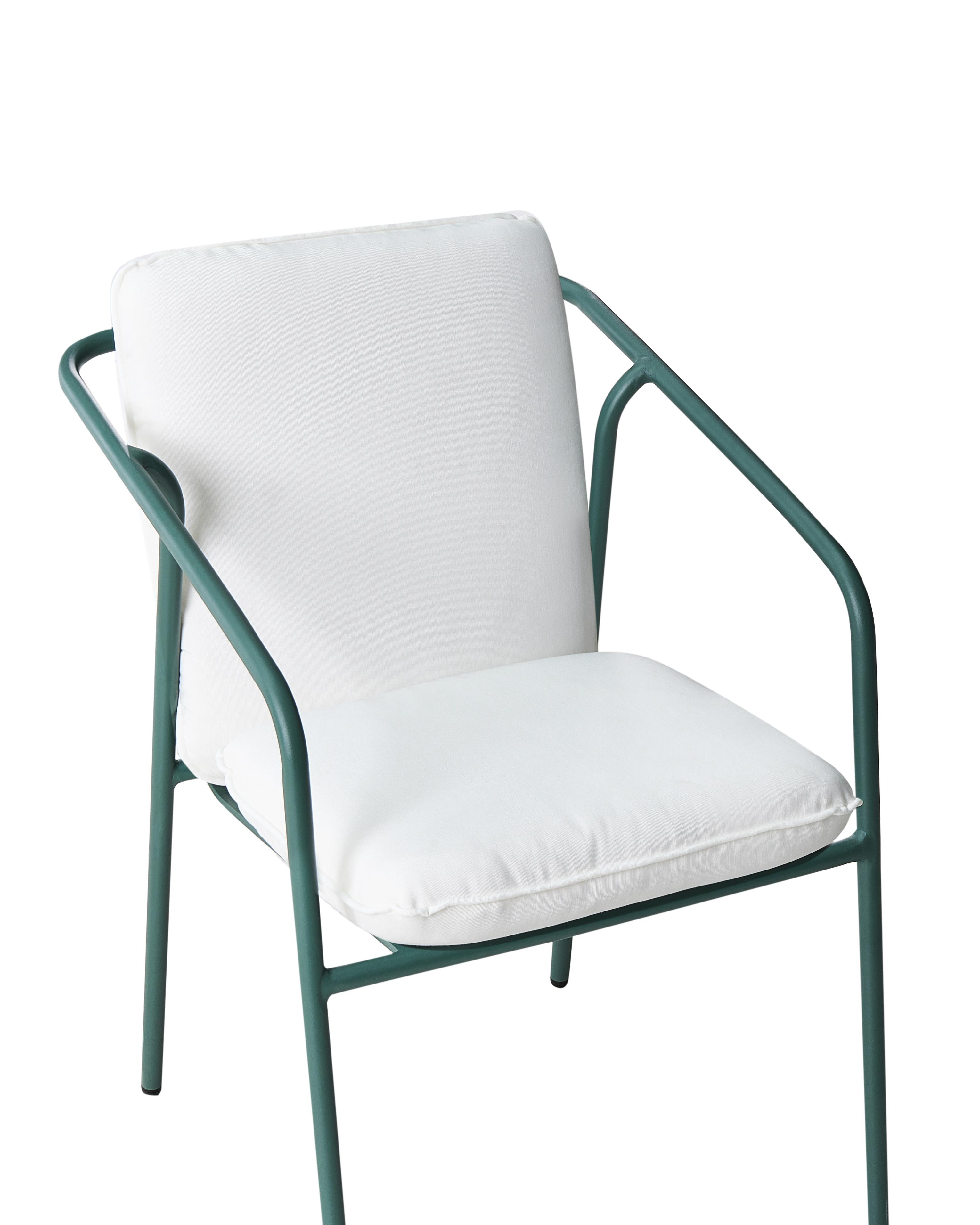 Set van 4 stoelen met zitkussen ASCIANO Metaal Groen