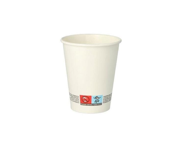 Papstar Einwegbecher Pure 200 ml, 50 Stück, Weiss Praktischer Trinkbecher für alle Feierlichkeiten