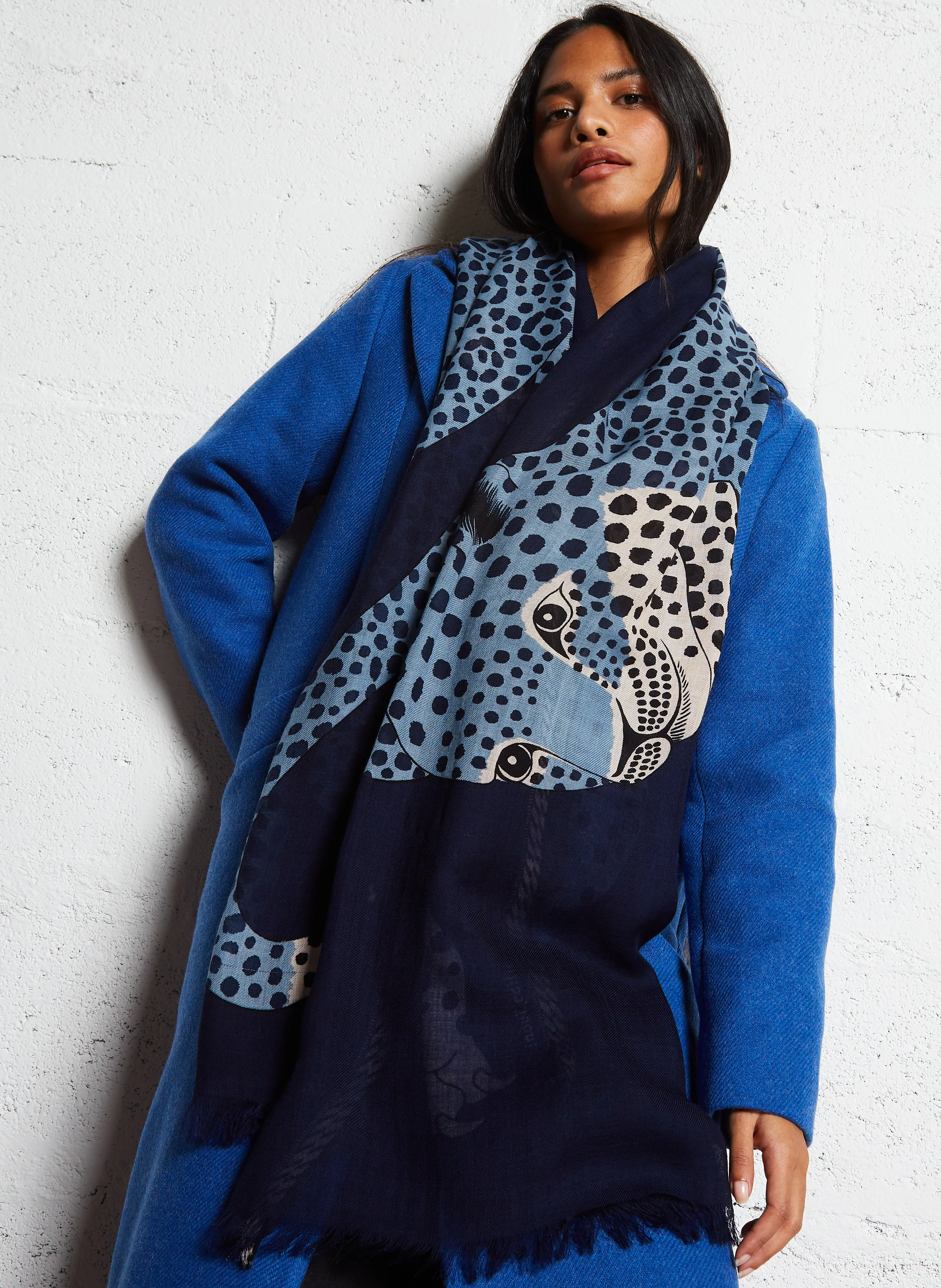 MIKE - Foulard en laine | Bleu